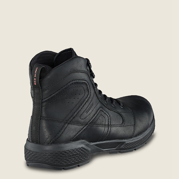 Red Wing Mens Safety Boots - Exos Lite - 6-inch Waterproof Toe - Black - AEZ563901